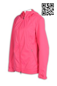 J575 ladies' fit plain color windbreaker zipper coat personal design supplier company manufacturer